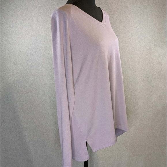 Banana Republic Purple V Neck Sweater L Long Sleeve Lightweight Knit Pullover - Picture 11 of 14